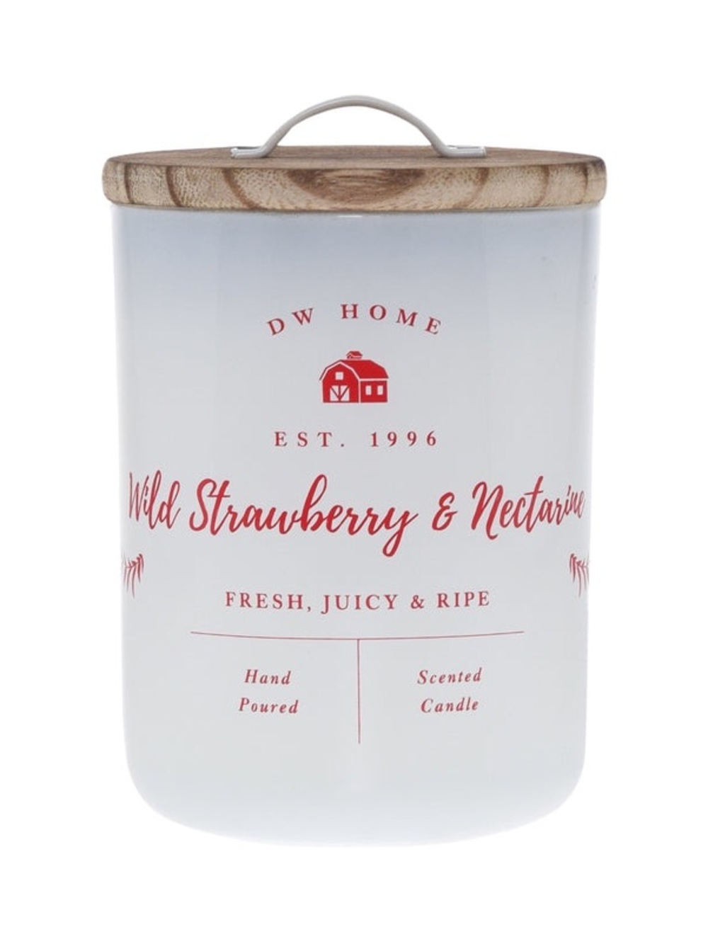DW Home Wild Strawberry & Nectarine Scented Candle - Wooden Lid - NEW